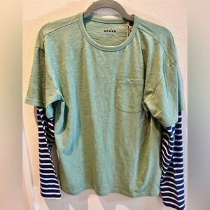 Mini Boden Green Textured Shirt - 13/14